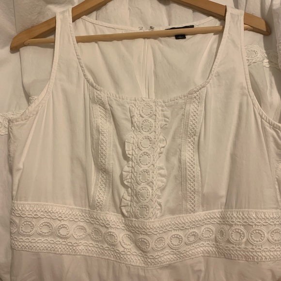 J. Crew scoopneck midi dress organic cotton M wht - Picture 5 of 7